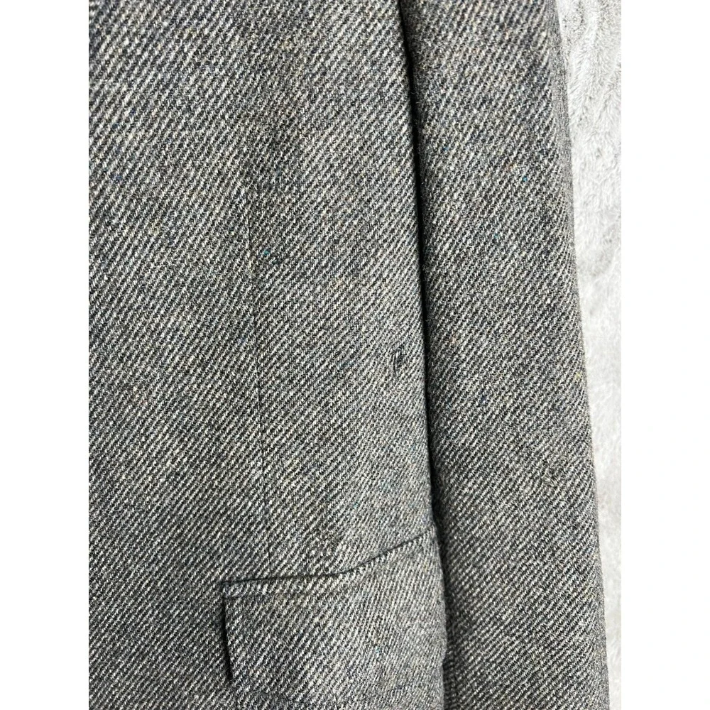 Vtg Pendleton 40 Grey Tweed Wool Blazer Black Yoke Sport Coat Made in USA Mens